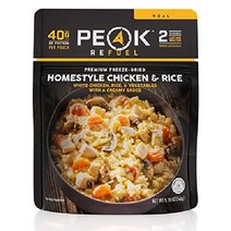 피크 리필 치킨 라이스 미군 서바이벌 전투 식량 군대 캠핑 식품 배낭 백패킹 하이킹 40g, 2인분 파우치 1개