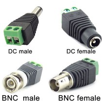 케이블 2/5/10pcs 12V DC BNC 여성 커넥터 동축 CAT5 비디오 Balun 어댑터 플매트 카펫 매트 러그 Led 스트립 조명 CCTV 카메라 액세서리, [06] 10pcs DC Male