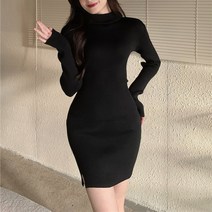 아이엠몽 여성 트임 포인트 폴라니트 원피스 폴리티