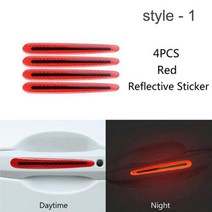 반사판자동차 안전 3D 스티커 반사 테이프 펜더 경고 범퍼 스트립 도어 핸들 그릇 스크래치 커버 4/8 Pcs, 02 B