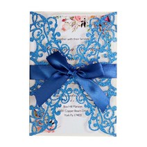 청첩장 바른손카드 결혼식 초대장 카드 봉투 제조 업체 Mariage 생일 바 Mitzvah 비즈니스 파티 용품, 04 Glitter Blue_01 10Pcs