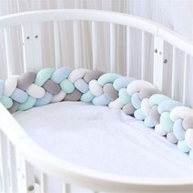 1M/2.2M/3M 아기 범퍼 유아용 침대 범퍼 신생아 매듭 꼰 범퍼 베개 쿠션 침구 세트 범퍼 룸 장식, 2.2M(86.6inch), C23