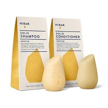 HiBAR 샴푸 및 컨디셔너 바 세트 천연 헤어 케어 플라스틱 프리 여행용 사이즈 색상 안전 친환경 단색 지속 가능한 폐기물 없음 (진정) 미국직송 294950