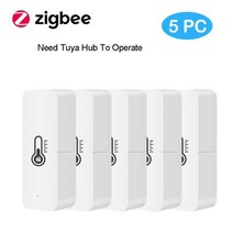 와이파이온도계 온습도 wifi 스마트 센서 온도계 습도계 Tuya스마트 와이파이 ZigBee 온도 습도 실내 컨트롤러 알렉사 구글 홈으로 모니터링, ZIGBEE 5PCS, 5PCS ZIGBEE