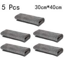 51pc 매직 유리 닦아 헝겊 줄무늬 무료 워터 마크 재사용 자동차 타월 두꺼운 청소 걸레 도구, grey M5PCS