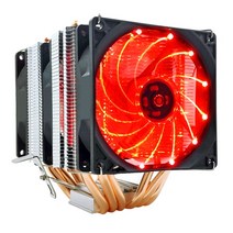 노트북 쿨러 쿨링팬 컴퓨터 cpu 그래픽카드 눈사람 CPU Cooler RGB 6 HeatPipes PC Air 4Pin PWM Fan Quiet Intel LG 호환A 2011, 01 4 Pin PWM Fan, 16 Red light 3 Fan