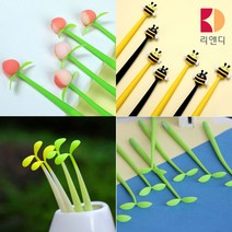 예쁜 콩나물 새싹 볼펜 실리콘 특이한 캐릭터 젤리 중성펜 홍보 판촉 펜, 03_호박(눈웃음)