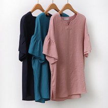 강물처럼 빅사이즈사랑해요 A116L106 사파이어린넨블라우스 OL (7056445)