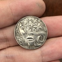 화폐수집 동전수집 주화 21mm 재미 있은 숙녀 니켈 기념품 도금 골동품 소장 동전 실제 고대 복제본, 08 8