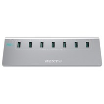 넥스트유 USB 3.2 GEN2 10G 7포트 유전원 알루미늄 USB허브 NEXT-337G2-10G, 혼합색상