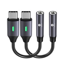 Stouchi USB C - 3.5mm 동글 어댑터 (2팩) 타입 헤드폰 오디오 잭 케이블 코드 Hi-Fi DAC 칩 픽셀 7/6a/6 아이패드 미니 6/에어 5th 삼성 갤