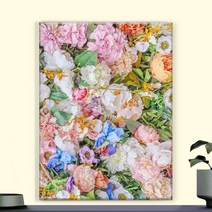오로라데코덴 캔버스형 보석십자수 40x50cm, MK098 알록달록 꽃