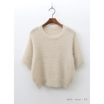 쉬즈아츠 솔잎사반팔라운드 반팔니트 국내제작