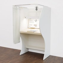 아이디어스터디 합격5호 1인 독서실책상 크림화이트, 집중력 보호 커튼 A, 뉴 자연광 POWER LED 화이트, 바른자세 스마트패널(독서용책거치대 포함)