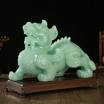 옥 해치상 액막이 해태상 풍수 조각상 동상 골동품, 27x14x24cm