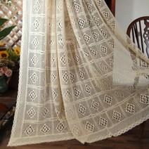 포인트 거실 커튼 자수 빈티지 레이스 나비주름 쉬폰 레트로 꽃무늬 유니크 안방 가리개