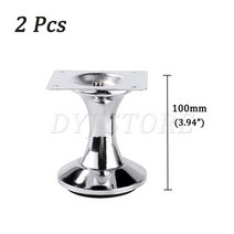 70mm/90mm 크롬 금속 가구 다리 라운드 컵 타입 수평 조절 소파 캐비닛 Tv 스탠드 침대 실버 테이블 1/2/4 피스, [08] 2 Pcs 100mm Type C