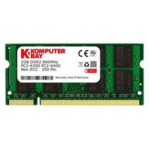 Komputerbay Dell 메모리 2 GB SO DIMM 200pin DDR2 800 MHz PC26400 언버퍼드 비 ECC RAM DELL용 : Inspiron 13 131