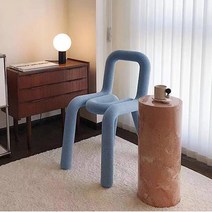 로얄다이아 롤체어 롤스툴 부클레미드센츄리모던 뉴트로 카페의자 인테리어의자 콘솔체어 화장대의자 양털체어, 롤체어 - 블루, 1개