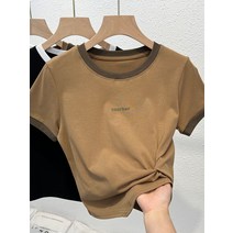 링거티 여름 반팔 독특한 꼬임 디자인 여성