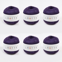 [앵콜스] (10+1) 라떼 LATTE 여름 코바늘 모자 가방 뜨개실, (6볼묶음) 39 인디진퍼플