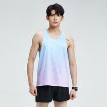 마라톤싱글렛 트레이닝 조끼 유니폼 민소매 마라톤 러닝 기능성, 블루 퍼플 (세트)