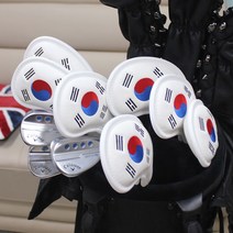 한국국기 강력자석 아이언커버 7개세트 골프커버, 옵션명, 자석 아이언커버 7개 세트 대한민국 국기 화이트