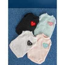 강아지옷 면도트원단 하트티셔츠, 블랙