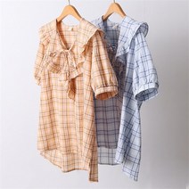 [강물처럼] 빅사이즈사랑해요 D459L105 빅프릴끈포미블라우스 PE (7005119)