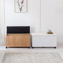 800X500 이동식 수납 소파 뚜껑 벤치 쿠션 방석 바퀴, 네이비