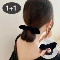 공주마마 (1+1)블랙타이벨벳리본머리끈