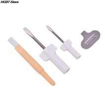재봉바늘 미싱바늘 재봉틀바늘 4 개대 바늘 플레이트 드라이버 바느질 스크루 청소 브러시 재봉틀 수리 액세서리