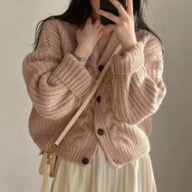 MEXZT빈티지 하라주쿠 캐주얼 가디건 스웨터 가을겨울용 느슨한 긴 소매 상의 여성 프레피 스타일 Y2k