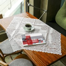 홈카페 B14 예쁜 4인식탁보 북유럽 레이스 테이블보 80x80, 1229541, 80cm