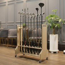 원목 골프채 거치대 / 골프 클럽 진열대 / 아이언 홀더 / 무료각인, FG-01 (자작나무합판/바퀴포함)