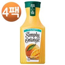 심플리 오렌지 망고 100% 주스 블렌드 펄프 프리 52 Floz, 4팩