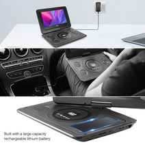 CDDVD플레이어9인치 HD TV 휴대용 DVD 플레이어 16:9 LCD 화면 234x480 이미지 해상도 게임 USB 라디오 어, 03 US Plug