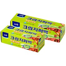 [조한스토어] 크린랩 알뜰 지퍼백 중형 22X27cm 50매입 식품 밀폐 이중, 1개, 중(M)