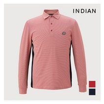 인디안 INDIAN 잔스트라이프 에리형 티셔츠_MITALYS1121