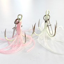 루어랜드 갈치 지깅 야광 콰트로훅 8개입 스냅장착 야광꼴뚜기 지깅훅 지깅바늘, 16호, 1개