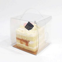 조각케익박스(PET)투명, 받침SET, 1묶음(50개),100x100xh105