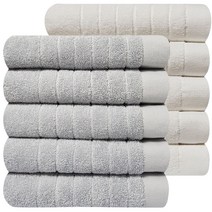 호텔수건 170g 블루라인 30수 코마사, 연회색+우유백색, 10개