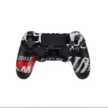 조이패드 게임패드 가정용 무선 게임 패드 ps4 컨트롤러 ps3 콘솔 용 6 축 자이로 스코프 무선 조이스틱이있는 이중 진동 블루투스 컨트롤러, 적목 현상 두개골, 1개