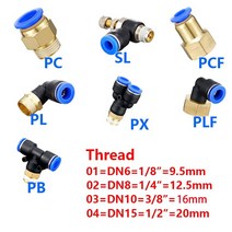 공구부속품 공압 에어 커넥터 피팅 파이프 퀵 PC/PCF/PL/PLF 4mm 6mm 8mm 스레드 1/8 인치 1/4 3/8 1/2 스, 10-04_PLF