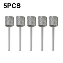 5pcs 다이아몬드 코팅 원통형 버 4mm 전기 톱 숫돌 스톤 파일 체인 톱 샤프닝 조각 연삭 도구 실버핑크, 5pcs 45x12mm 실버