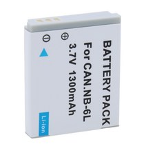 호환 부품 캐논 파워 샷 카메라용 배터리 NB-6L NB6L 1300mAh SX520 HS SX530 SX600 SX610 SX700 SX710 IXUS 85 95 200 210, 한개옵션0