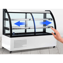 정육 냉장고 진열장 쇼케이스 정육점 오픈 업소용, 4 블랙-화이트곡선1830x680x1230