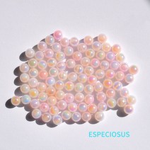 Beads만들기 DIY 재료 쥬얼리 액세서리 8MM 멀티 컬러 도금 아크릴 ABS 진주 비즈 모조 쉘 스페이서 팔찌 제작 부서 100 개, [01] 8mm, [04] 분홍색