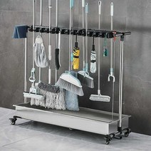 청소도구 정리함 보관함 빗자루 행거 걸이, 후크 10개(중형)