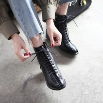 홍당무 아일렛 지퍼 블랙워커 1color 5.6cm